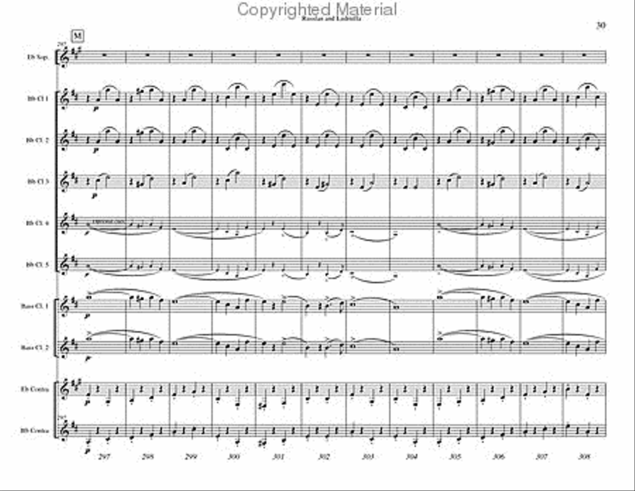 Russlan and Ludmilla Overture Clarinet Choir scores gallery preview page 31