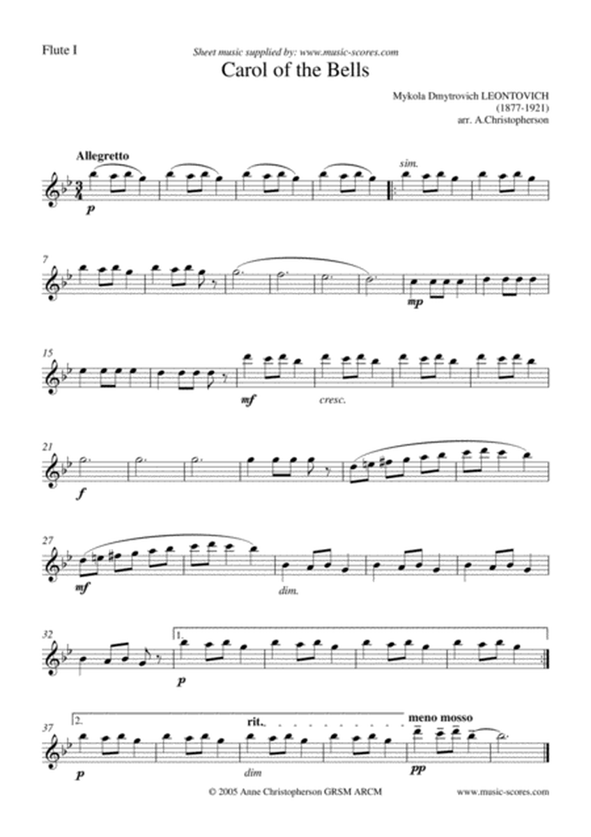 Carol of the Bells - Flute Quartet image number null