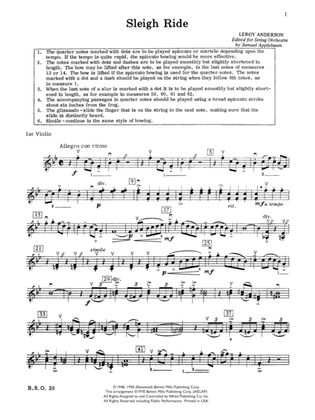 Sleigh Ride: 1st Violin