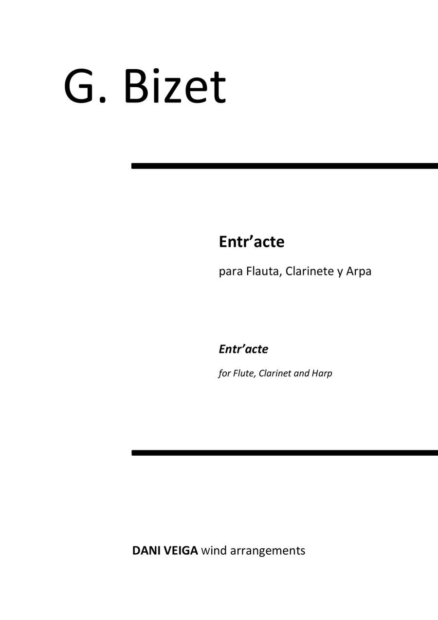 Carmen Entr'acte for Flute, Clarinet and Harp Small Ensemble scores gallery preview page 1