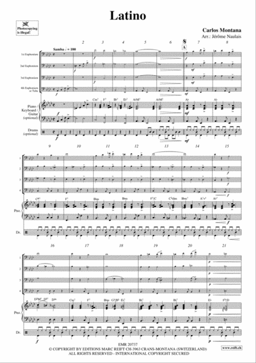 Latino Euphonium Quartet scores gallery preview page 3