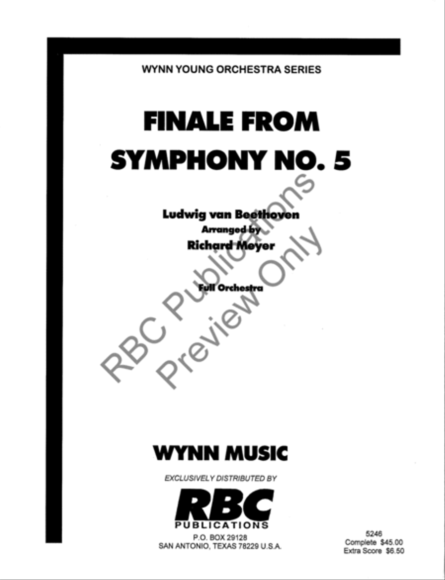 Finale From Symphony #5 (Score) Full Orchestra scores gallery preview page 2