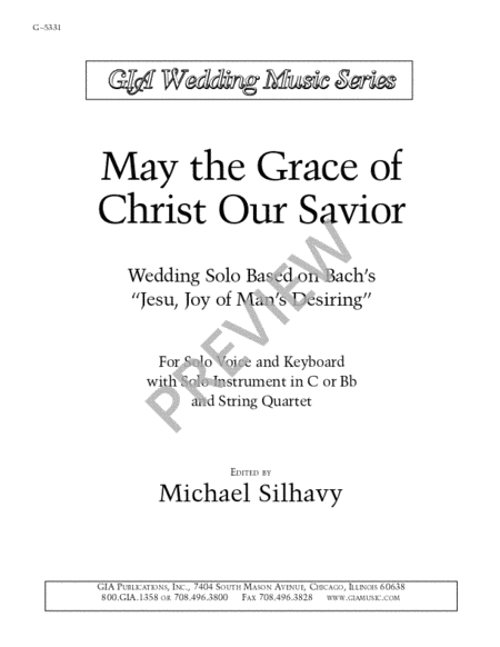 May the Grace of Christ Our Savior - Instrument edition