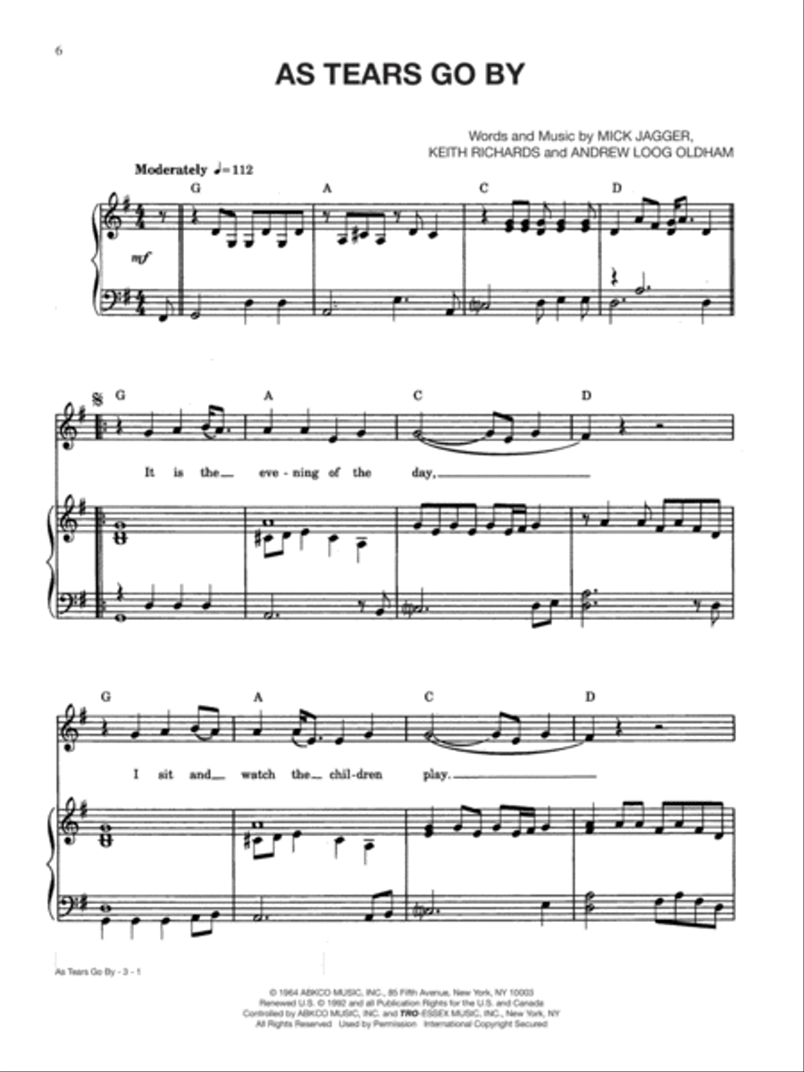 Rolling Stones -- Sheet Music Anthology Piano, Vocal, Guitar scores gallery preview page 3
