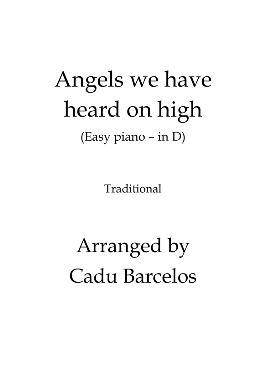 Angels we have heard on high (Easy Piano solo in D Major) image number null