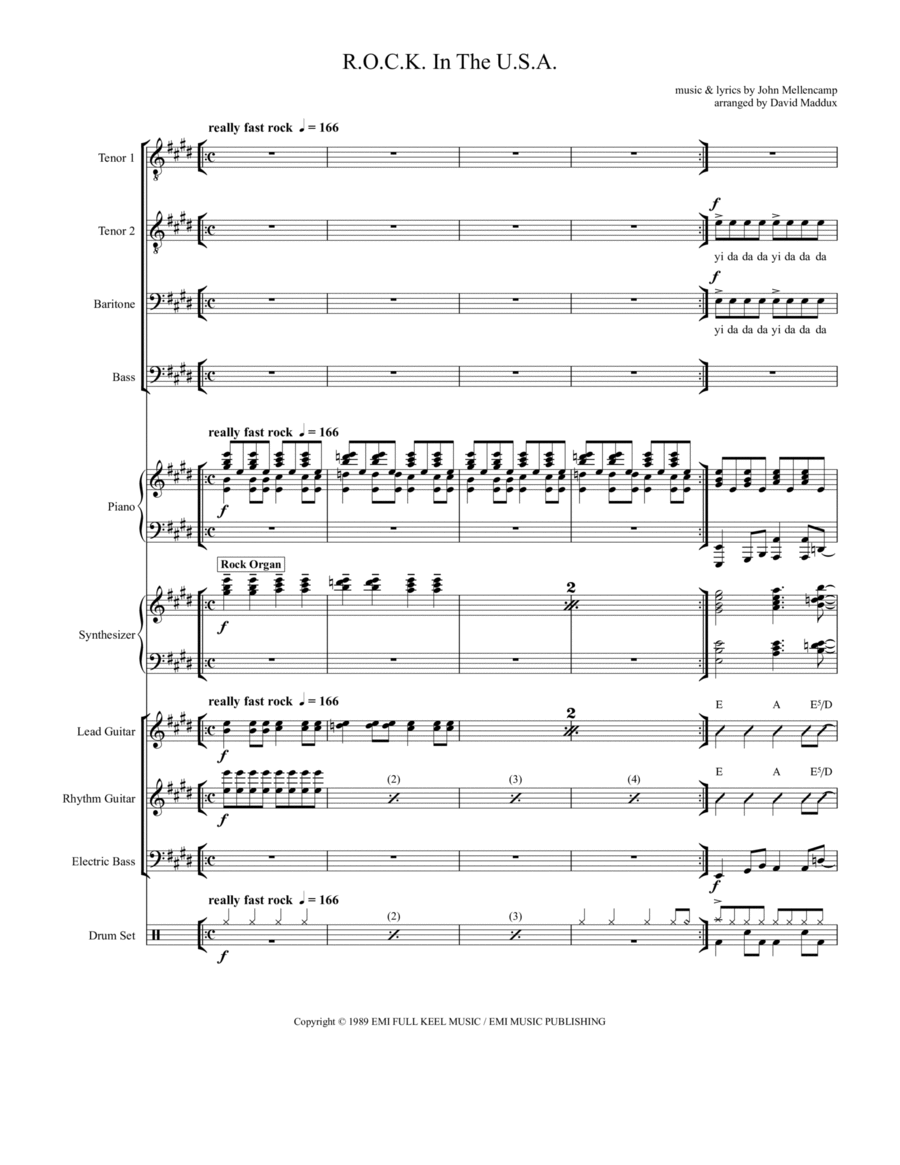 R.o.c.k. In The Usa Small Ensemble scores gallery preview page 1
