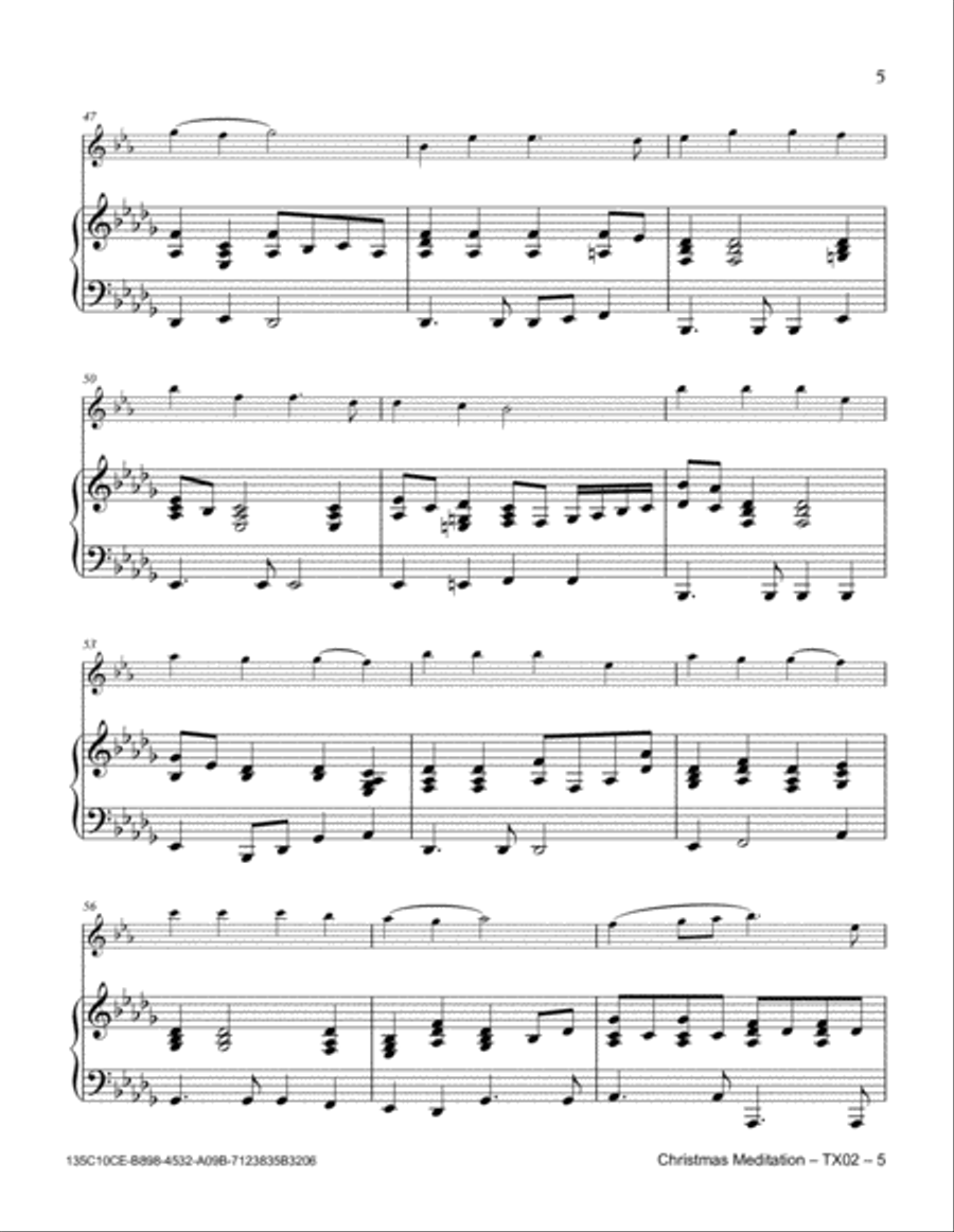 Christmas Meditation Tenor Saxophone scores gallery preview page 5
