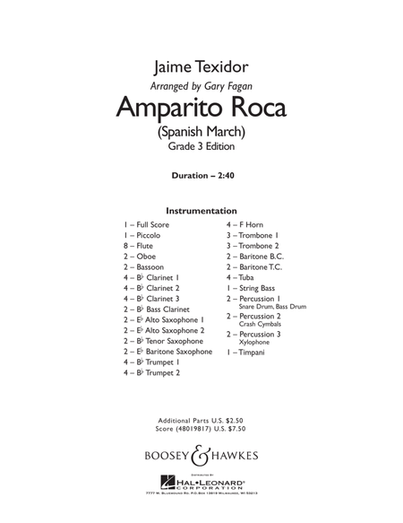 Amparito Roca - Conductor Score (Full Score) image number null