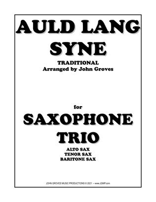 Book cover for Auld Lang Syne - Saxophone Trio