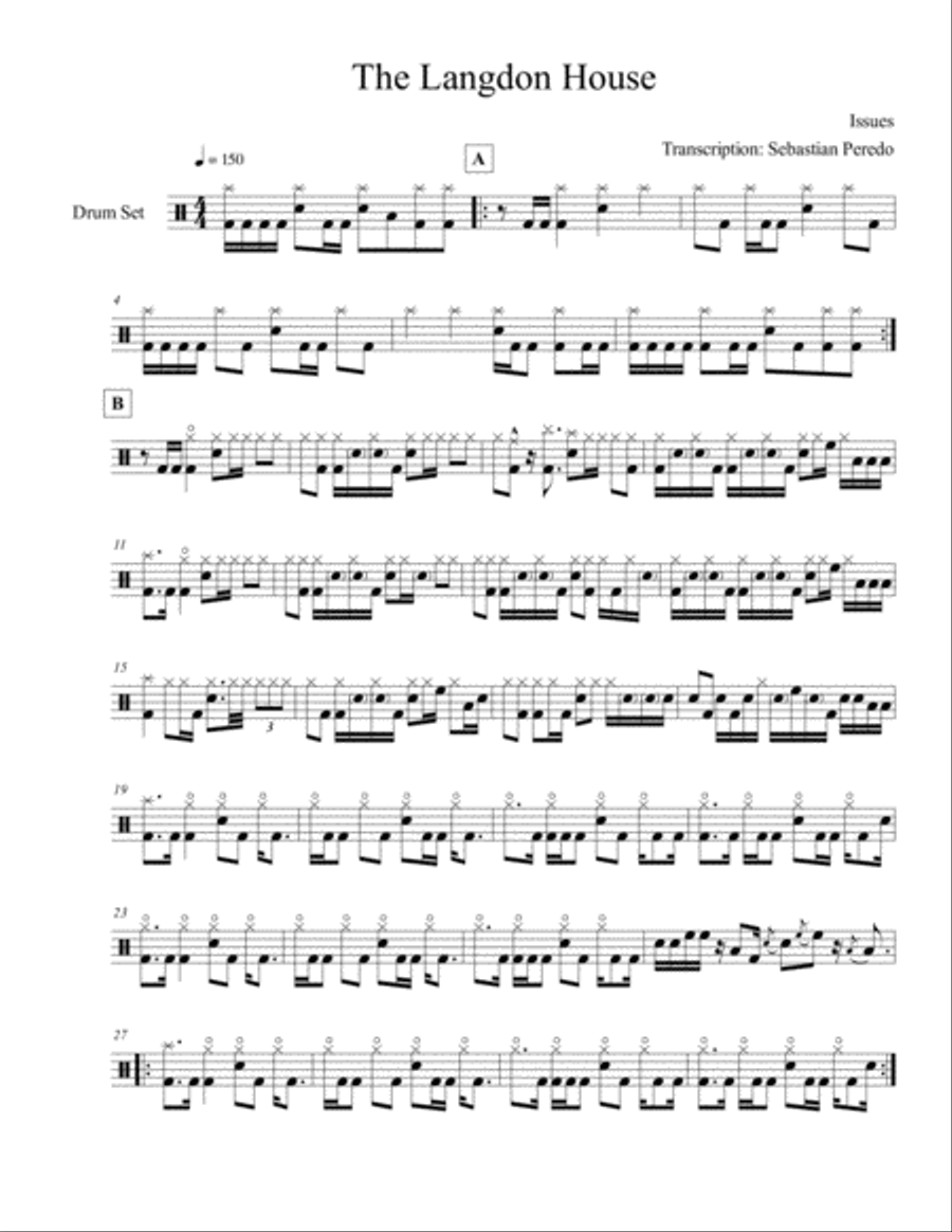 The Langdon House Drum Set scores gallery preview page 1