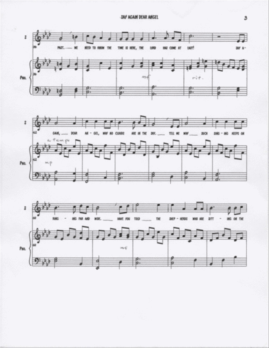Say Again Dear Angel Voice Solo scores gallery preview page 3