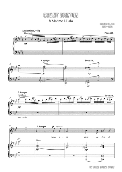 Lalo-Chant breton in f sharp minor，for voice and piano image number null