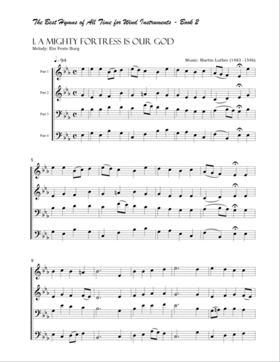 The Best Hymns of All Time (for Wind Instruments) Book 2 Concert Band scores gallery preview page 4