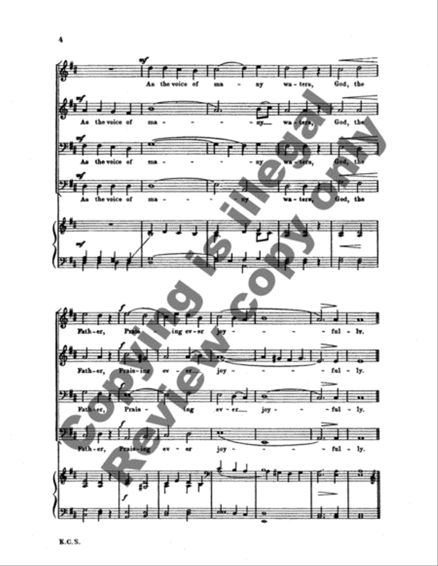 Lo, a Voice to Heaven Sounding (Cherubic Hymn) TTBB scores gallery preview page 4