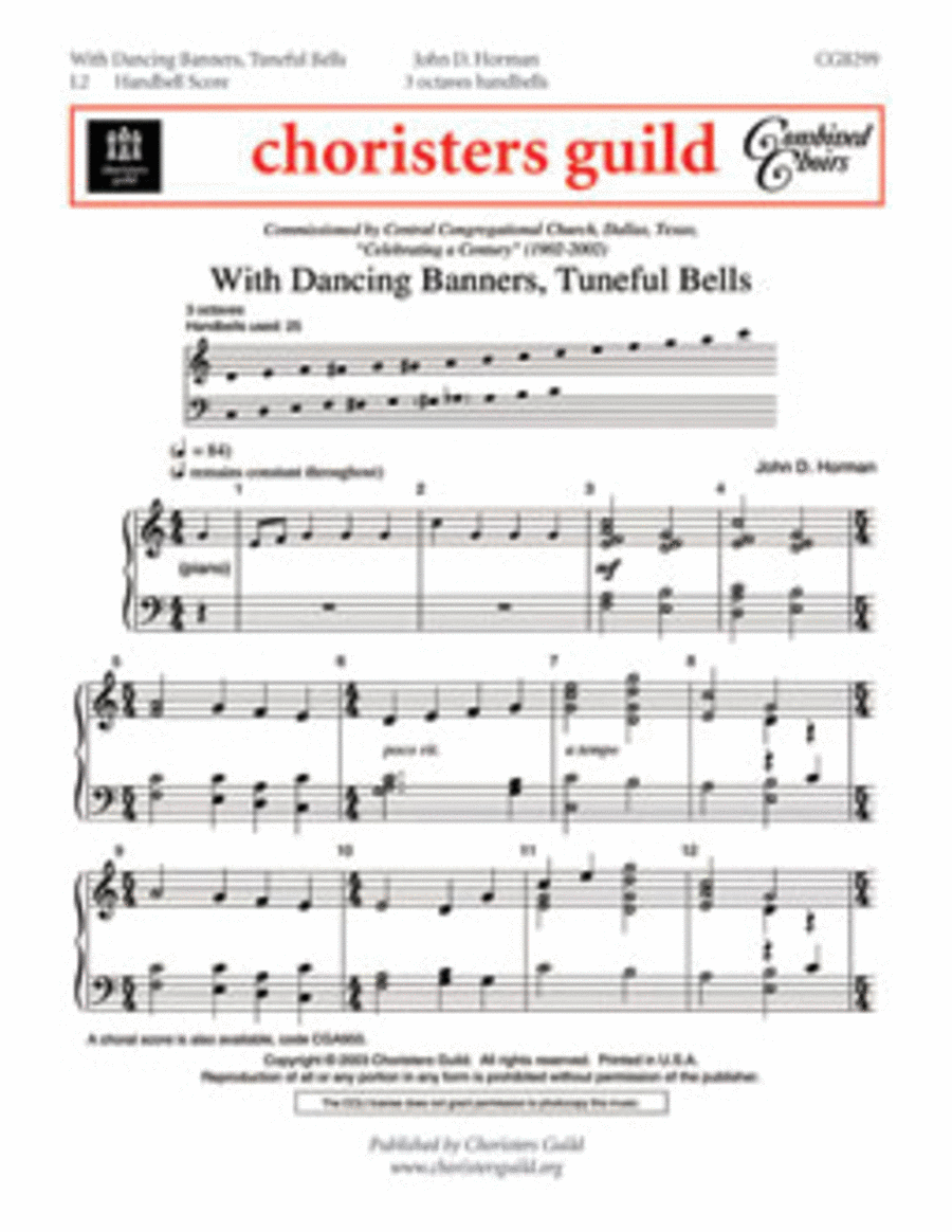 With Dancing Banners, Tuneful Bells Handbell Choir scores gallery preview page 1