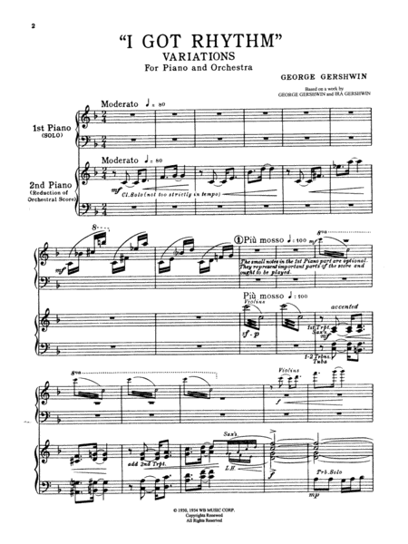 I Got Rhythm Variations by George Gershwin Small Ensemble - Sheet Music
