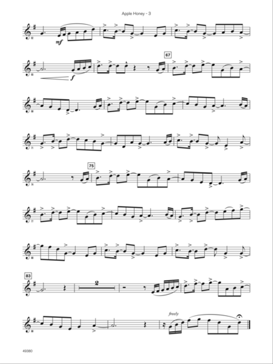 Apple Honey (Sound Innovations Soloist, Bb Clarinet) Small Ensemble scores gallery preview page 3