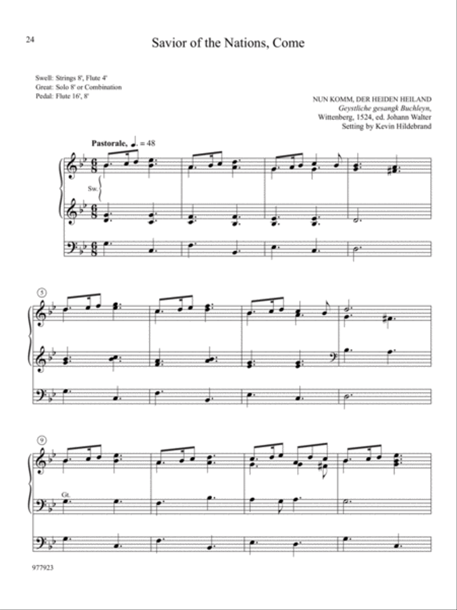 Hosanna, Praise, and Glory: Fourteen Easy Organ Preludes for Advent Organ scores gallery preview page 11