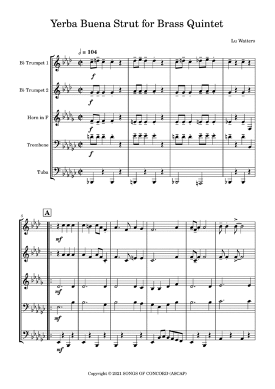 Yerba Buena Strut Yerba Buena Strut Brass Ensemble scores gallery preview page 2
