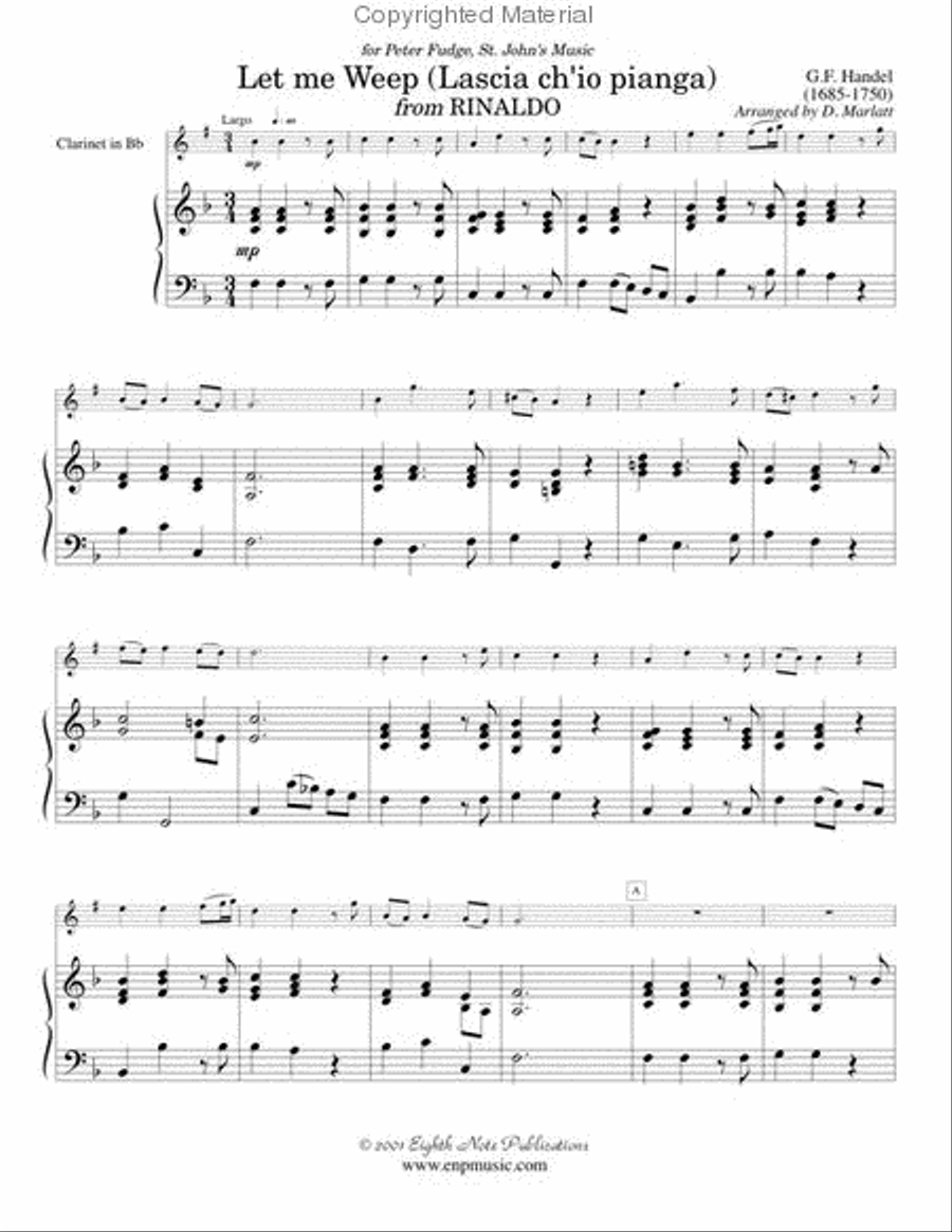 Let Me Weep (Lascia ch'io pianga) (from Rinaldo) Small Ensemble scores gallery preview page 2