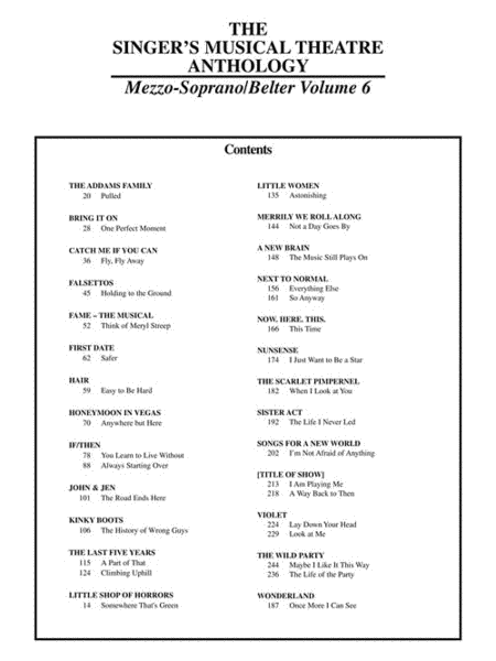 Singer's Musical Theatre Anthology – Volume 6
