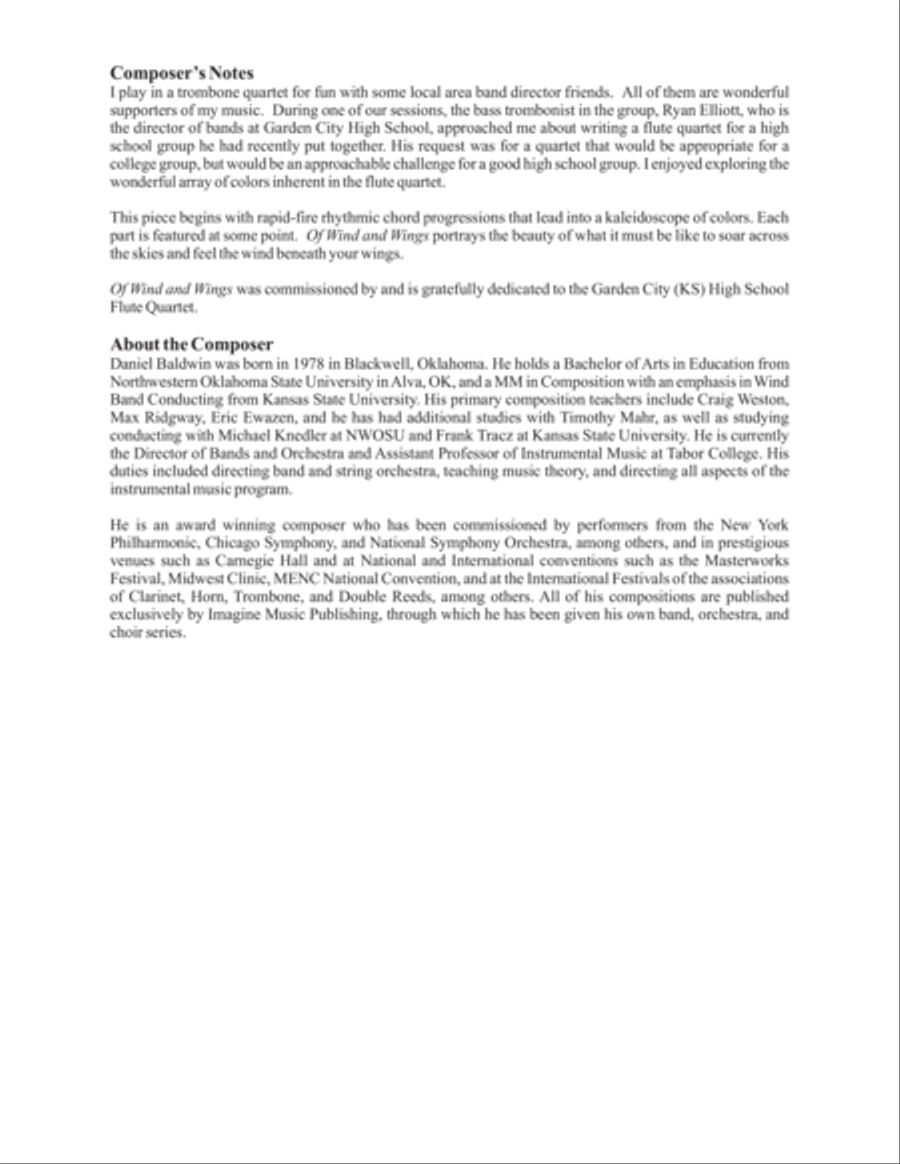 Of Wind and Wings Flute Quartet scores gallery preview page 2