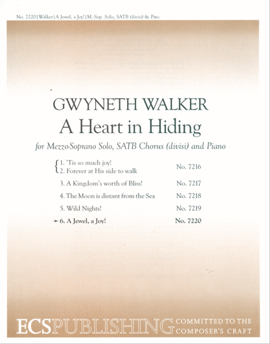 A Heart in Hiding: 6. A Jewel, A Joy! 4-Part scores gallery preview page 1