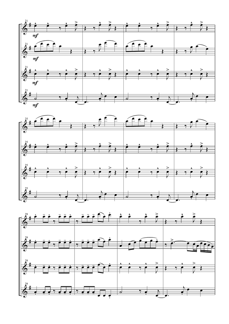Oye Como Va Woodwind Quartet scores gallery preview page 4