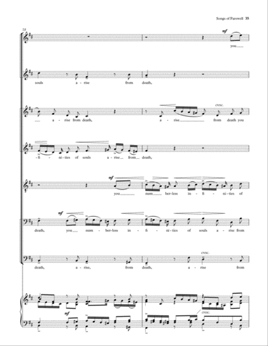 Songs of Farewell Divisi scores gallery preview page 36