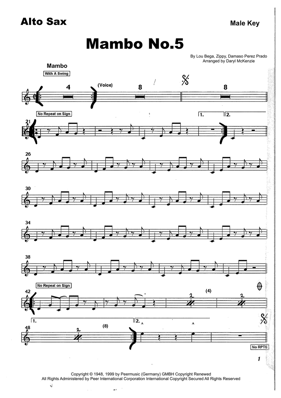 Mambo No. 5 (a Little Bit Of...) Jazz Ensemble scores gallery preview page 1
