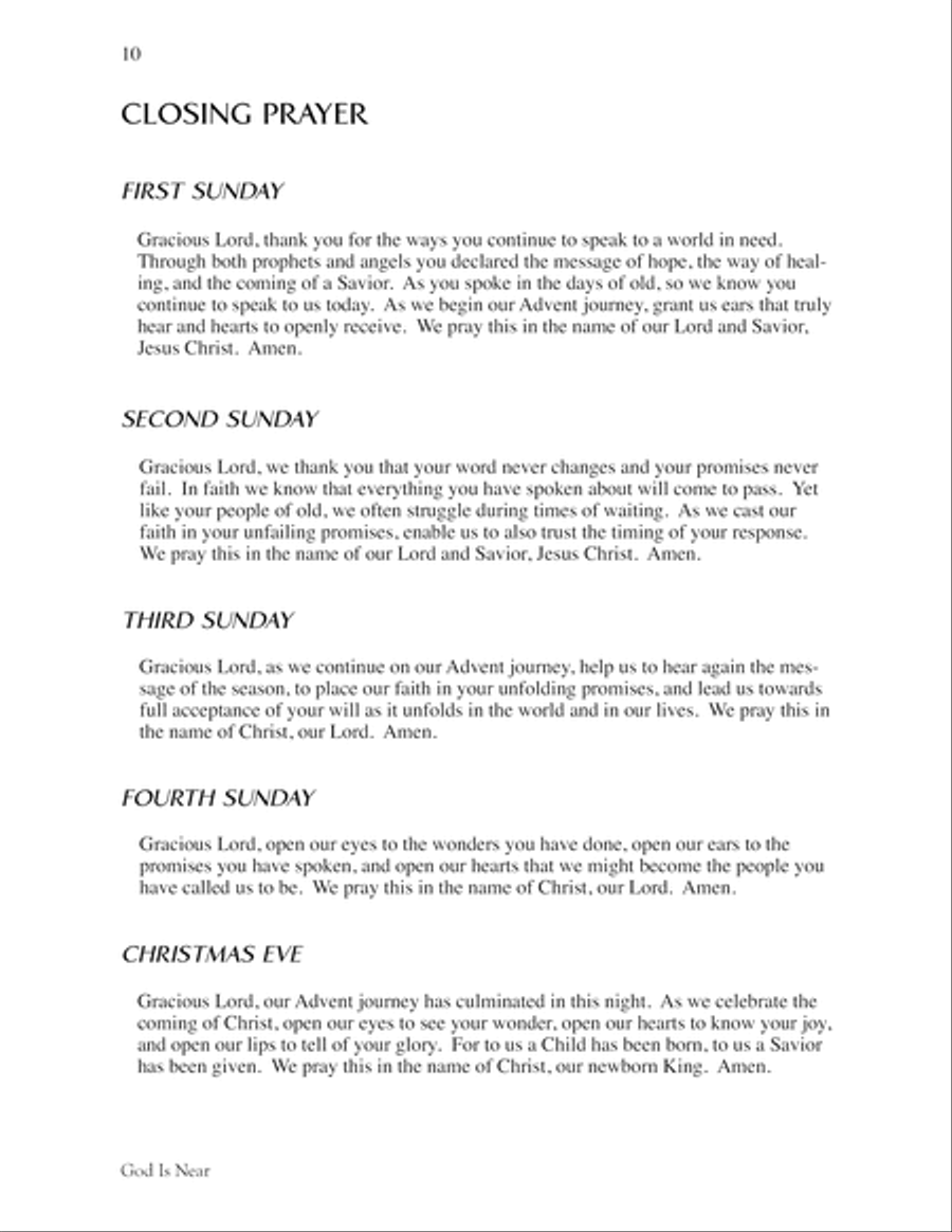 God Is Near (A Candle Lighting Ceremony for Advent) 4-Part scores gallery preview page 10