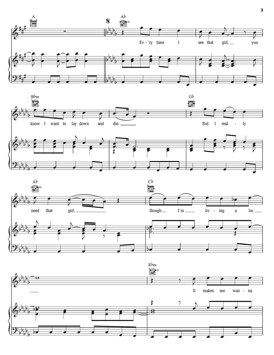 I Saw Her Again Piano, Vocal, Guitar scores gallery preview page 3