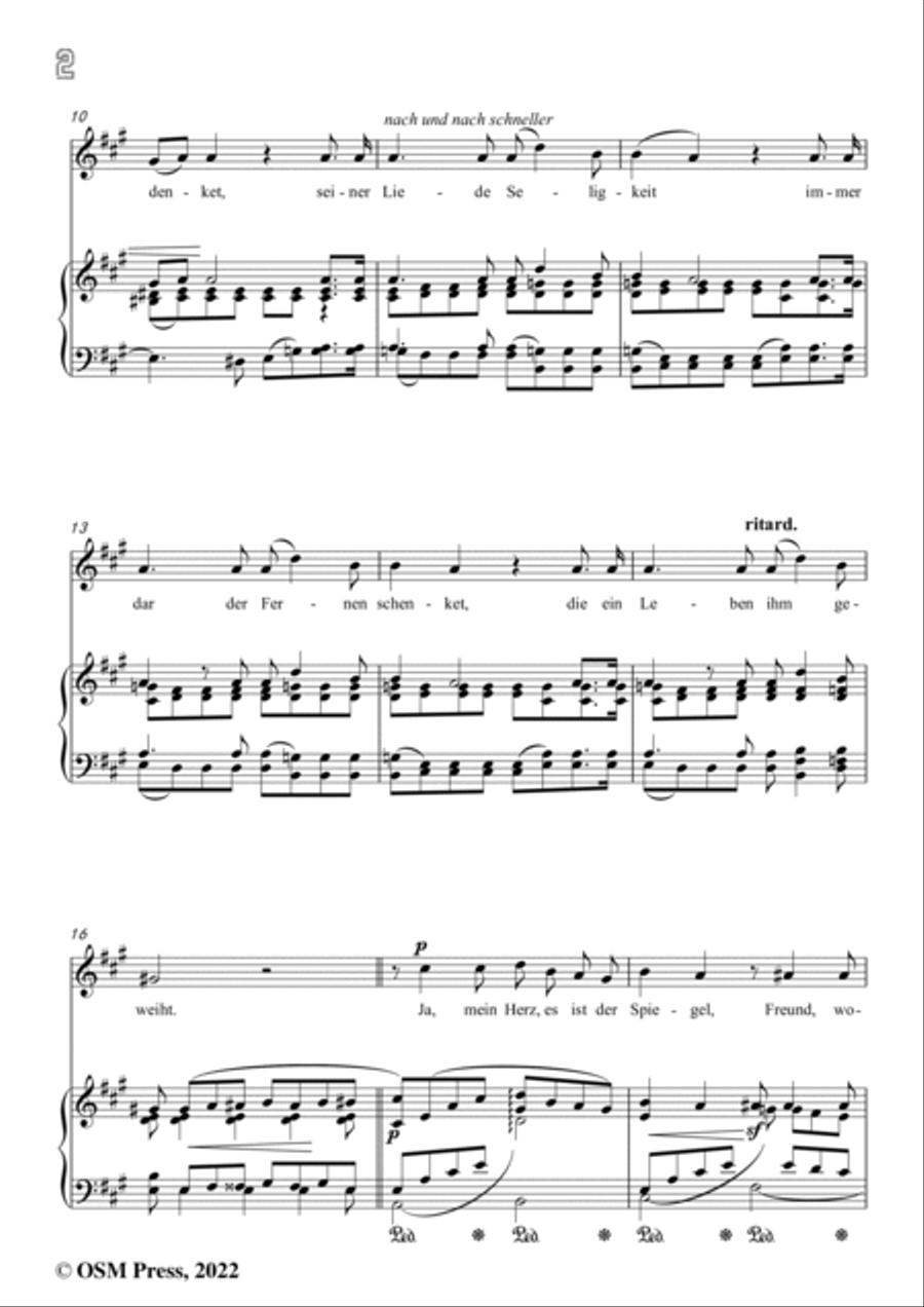 Schumann-Lied der Suleika,Op.25 No.9,in A Major,from Myrten,for Voice and Piano Voice Solo scores gallery preview page 4