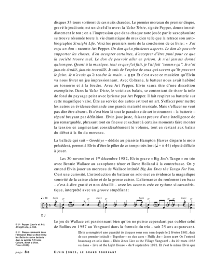 Une histoire de la batterie de jazz Tome 3 Elvin Jones, Tony Williams, Jack DeJohnette - Les racines de la modernite Drums scores gallery preview page 9