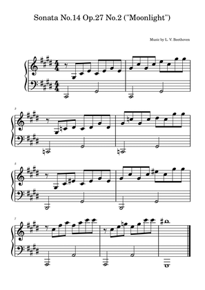 Book cover for Sonata No.14 Op.27 No.2 ("Moonlight")