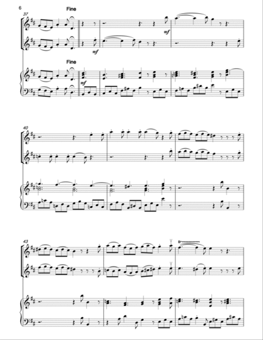 HANDEL Happy We (Acis & Galatea) for two violins & piano Violin Solo scores gallery preview page 6