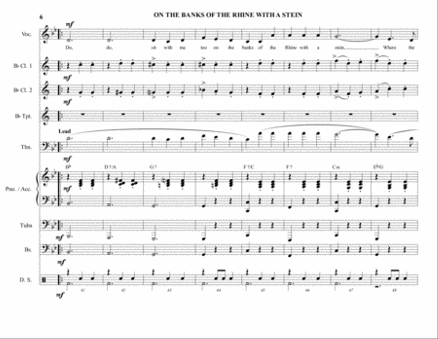 ON THE BANKS OF THE RHINE WITH A STEIN - GERMAN BAND - OKTOBERFEST Large Ensemble scores gallery preview page 6