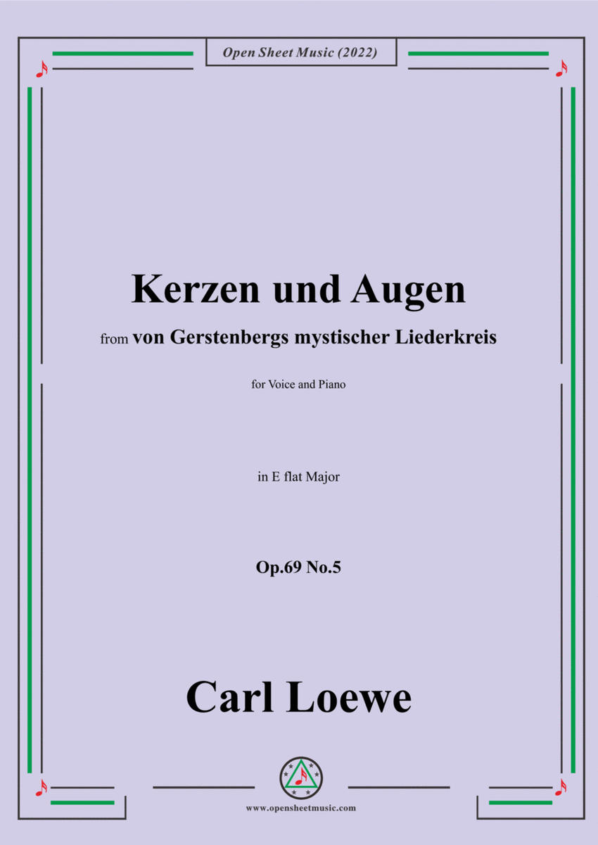 Loewe-Kerzen und Augen,Op.69 No.5,in E flat Major image number null