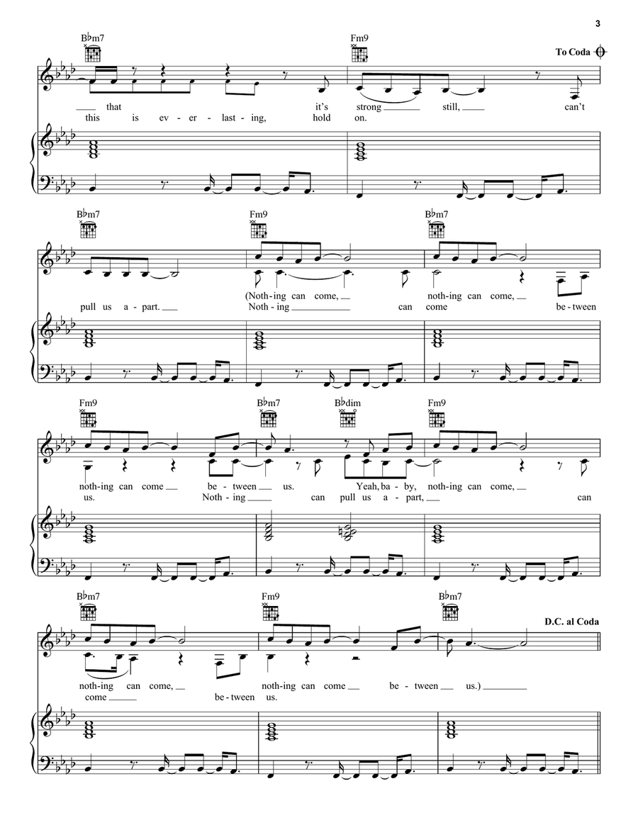 Nothing Can Come Between Us Piano, Vocal, Guitar scores gallery preview page 3