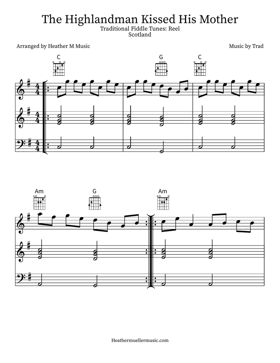 The Highlandman Kissed His Mother Violin scores gallery preview page 1