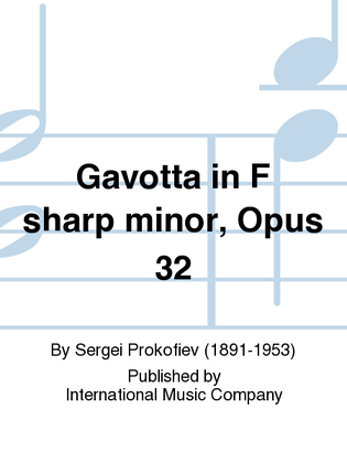 Book cover for Gavotta In F Sharp Minor, Opus 32