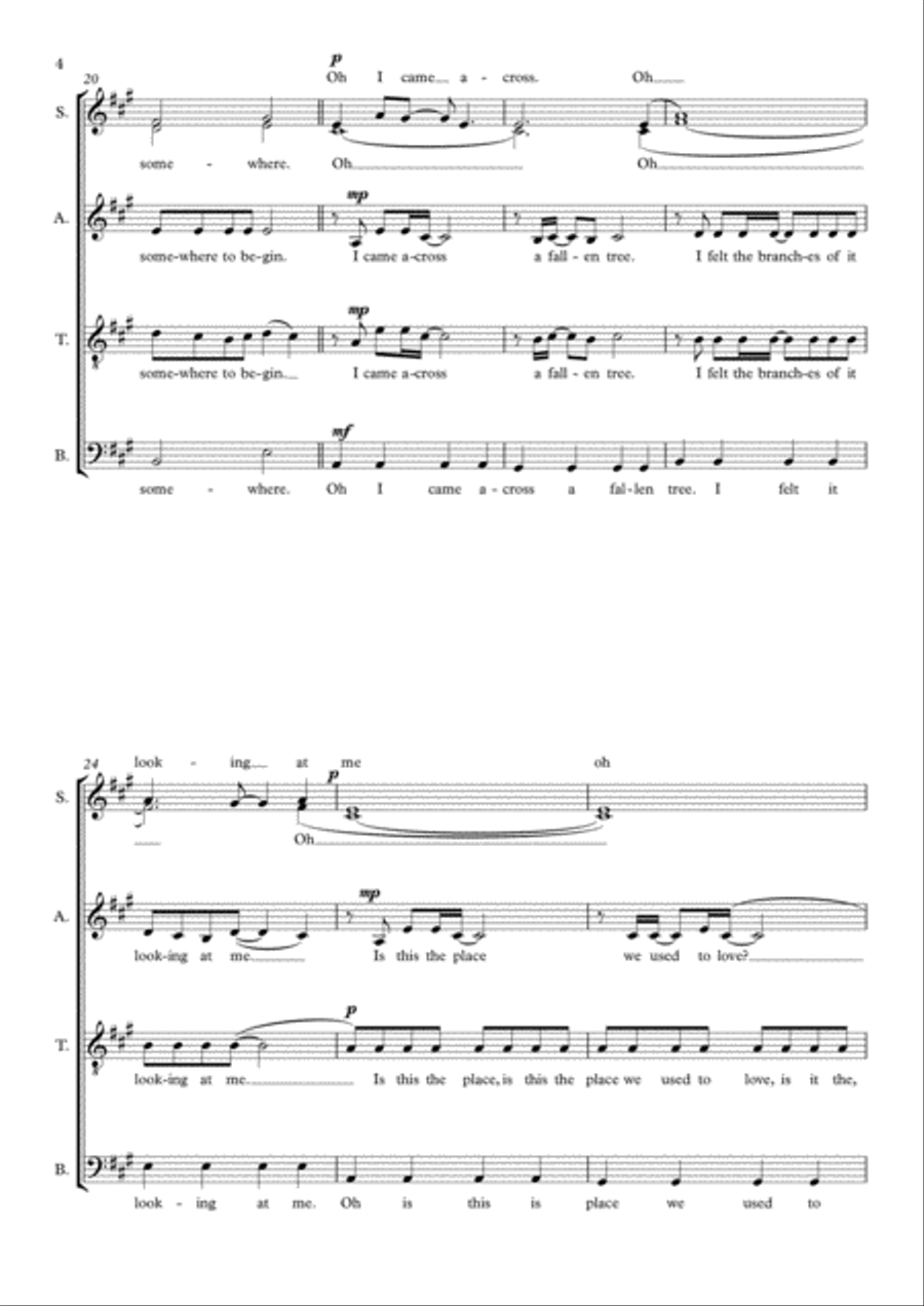 Somewhere Only We Know 4-Part scores gallery preview page 4