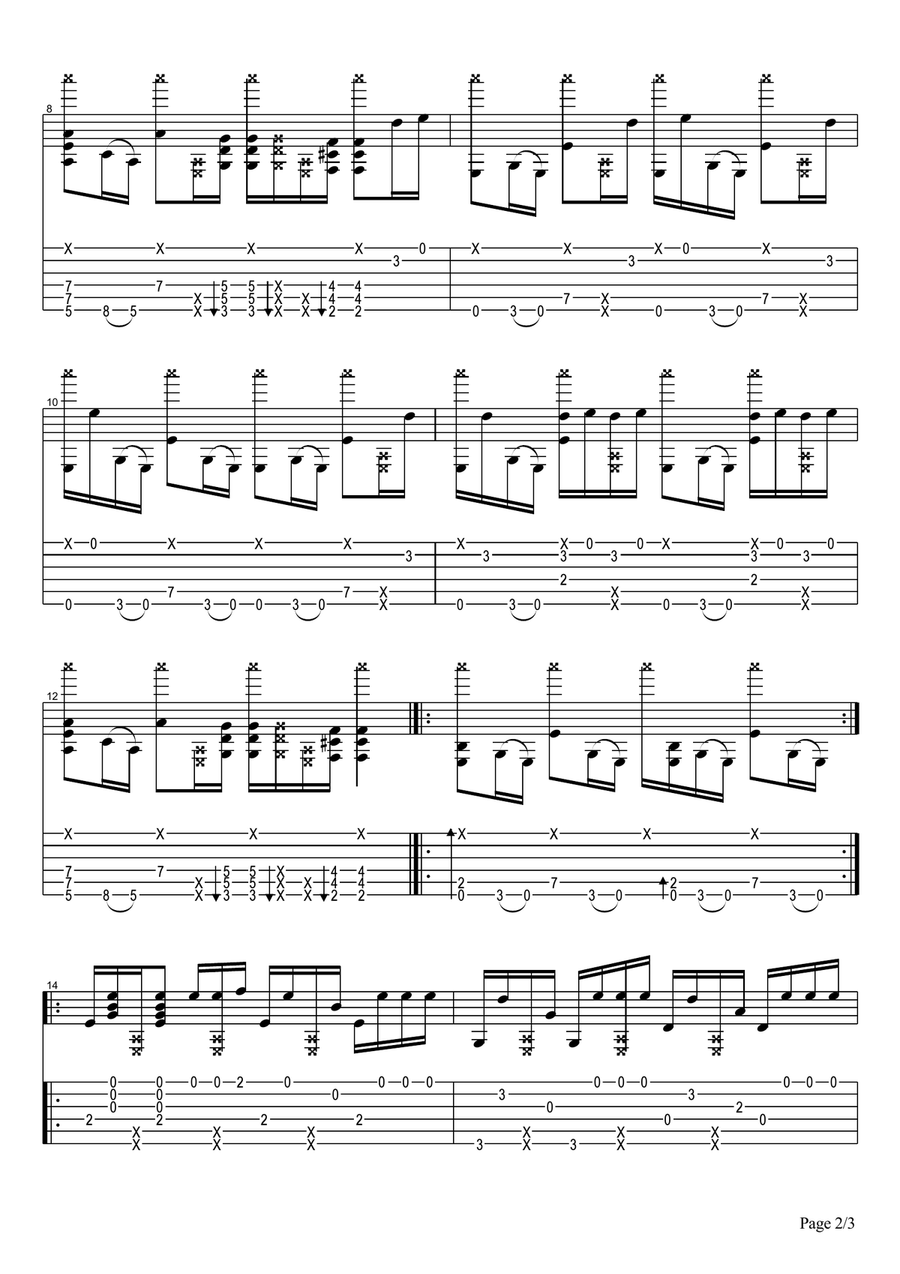Personal Jesus Guitar Tablature scores gallery preview page 2