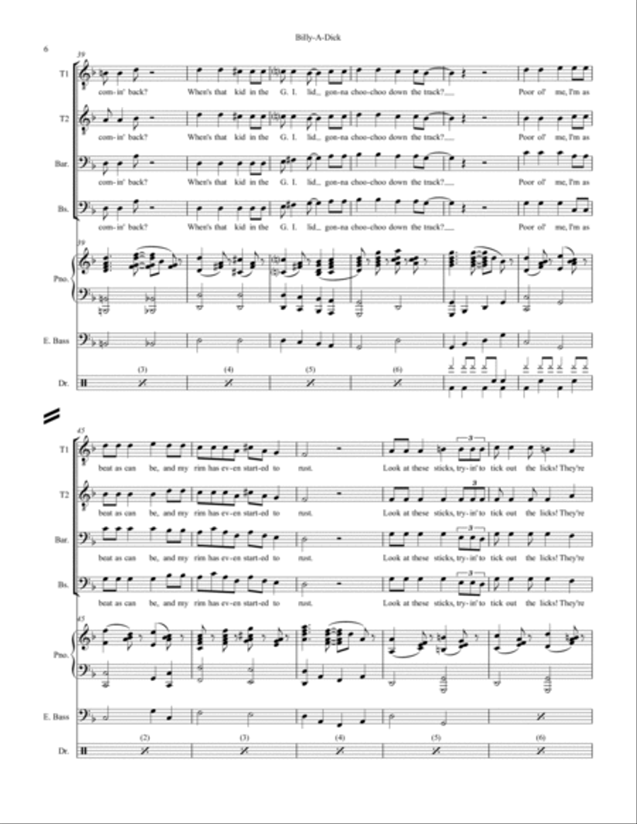 Billy A Dik The Ballad Of The Lonesome Drums Small Ensemble scores gallery preview page 6