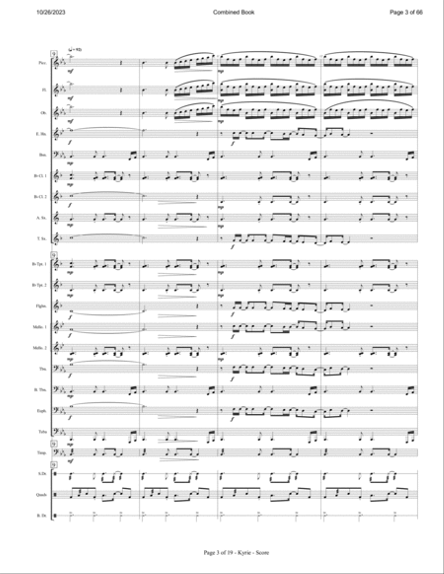 Kyrie (kyrie Eleison) Marching Band scores gallery preview page 5