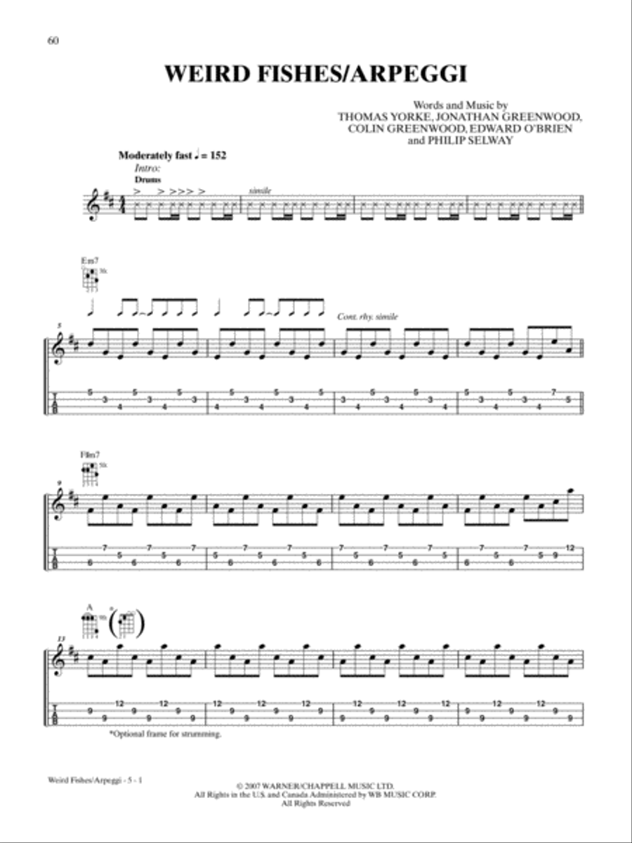 Weird Fishes Ukulele scores gallery preview page 1