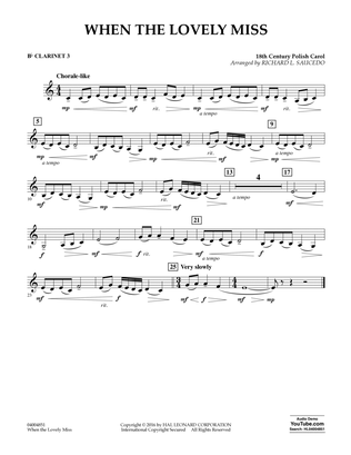 When the Lovely Miss (18th Century Polish Carol) - Bb Clarinet 3