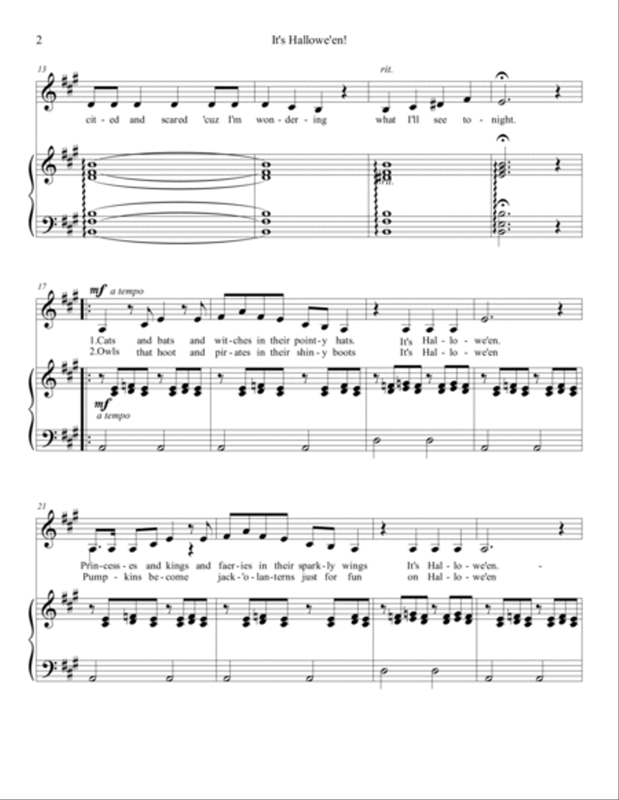 It's Hallowe'en! - Original Key High Voice scores gallery preview page 3