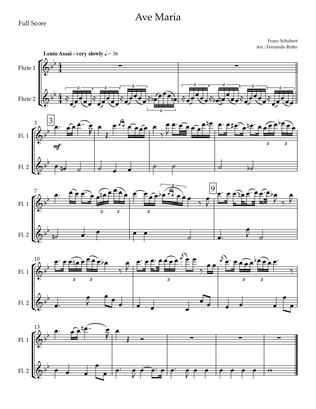 Ave Maria (Franz Schubert) for Flute Duo