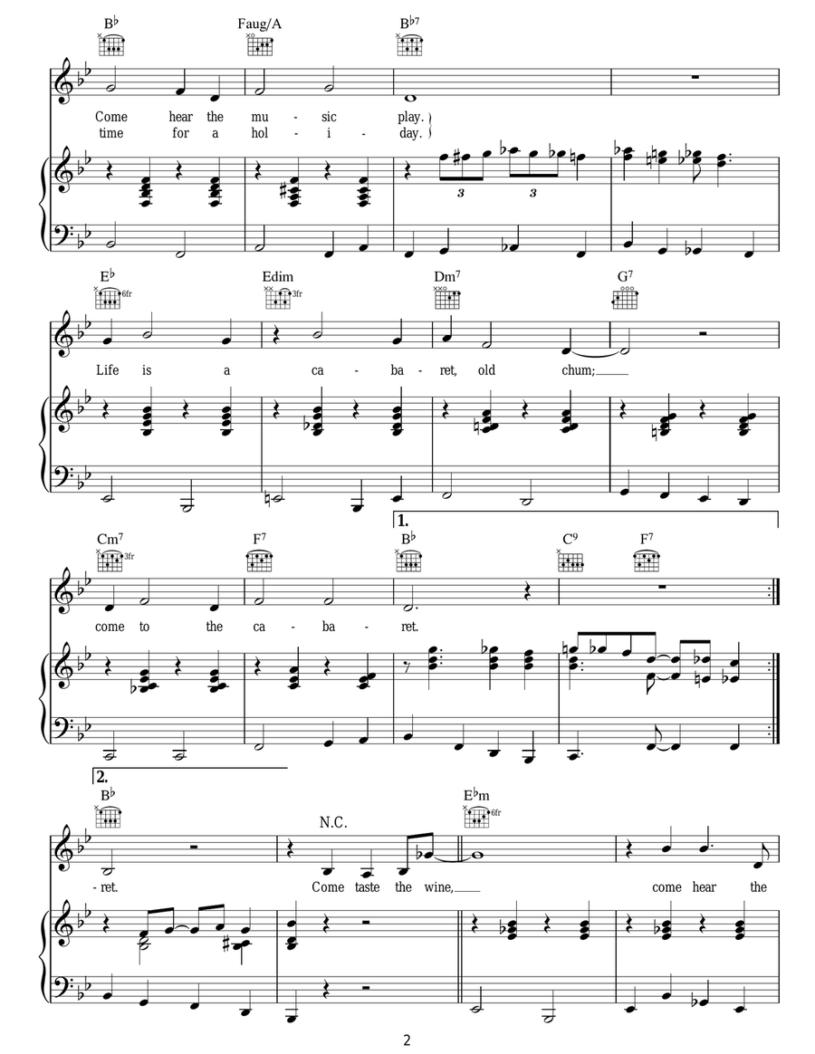 Cabaret Piano, Vocal scores gallery preview page 2